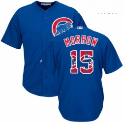 Mens Majestic Chicago Cubs 15 Brandon Morrow Authentic Royal Blue Team Logo Fashion Cool Base MLB Jersey 