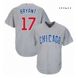 Mens Majestic Chicago Cubs 17 Kris Bryant Replica Grey Road Cool Base MLB Jersey