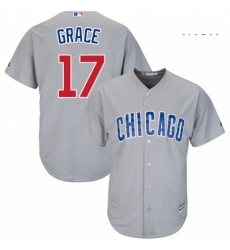 Mens Majestic Chicago Cubs 17 Mark Grace Replica Grey Road Cool Base MLB Jersey