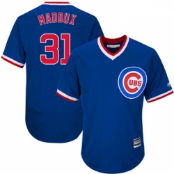 Mens Majestic Chicago Cubs 31 Greg Maddux Royal Blue Flexbase Authentic Collection Cooperstown MLB Jersey