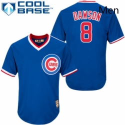 Mens Majestic Chicago Cubs 8 Andre Dawson Replica Royal Blue Cooperstown MLB Jersey