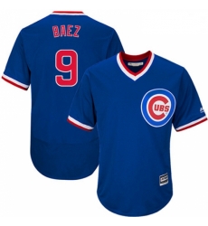 Mens Majestic Chicago Cubs 9 Javier Baez Royal Blue Flexbase Authentic Collection Cooperstown MLB Jersey