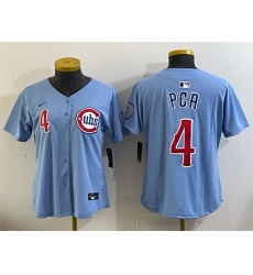 Women Chicago Cubs 4 PCA Blue Limited Stitched Jersey 28Run Small 29
