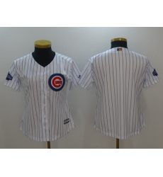 Women Chicago Cubs Blank White Cool Base Stitched Baseball Jerse