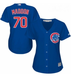 Womens Majestic Chicago Cubs 70 Joe Maddon Replica Royal Blue Alternate MLB Jersey