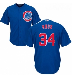 Youth Majestic Chicago Cubs 34 Kerry Wood Replica Royal Blue Alternate Cool Base MLB Jersey