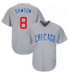 Youth Majestic Chicago Cubs 8 Andre Dawson Authentic Grey Road Cool Base MLB Jersey