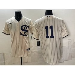 Men Chicago White Sox  11 Luis Aparicio Cream Cool Base Stitched Baseball Jersey