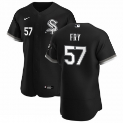 Men Chicago White Sox 57 Jace Fry Men Nike Black Alternate 2020 Flex Base Player MLB Jersey