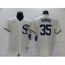 Men Nike Chicago White Sox 35 Frank Thomas Cream Elite 2021 Field of Dreams Jersey