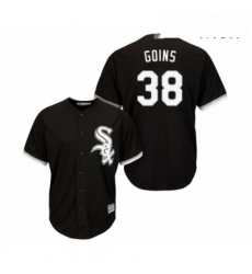 Mens Chicago White Sox 38 Ryan Goins Replica Black Alternate Home Cool Base Baseball Jersey 