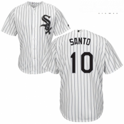 Mens Majestic Chicago White Sox 10 Ron Santo Replica White Home Cool Base MLB Jersey