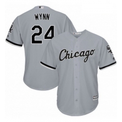 Mens Majestic Chicago White Sox 24 Early Wynn Grey Road Flex Base Authentic Collection MLB Jersey