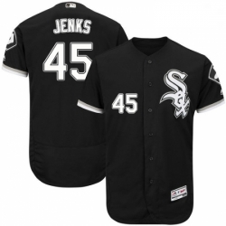 Mens Majestic Chicago White Sox 45 Bobby Jenks Black Flexbase Authentic Collection MLB Jersey