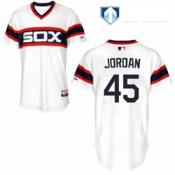 Mens Majestic Chicago White Sox 45 Michael Jordan White Alternate Flex Base Authentic Collection MLB Jersey