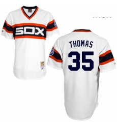 Mens Mitchell and Ness 1983 Chicago White Sox 35 Frank Thomas Authentic White Throwback MLB Jersey