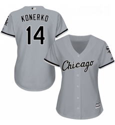 Womens Majestic Chicago White Sox 14 Paul Konerko Replica Grey Road Cool Base MLB Jersey