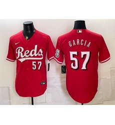 Men Cincinnati Reds  57 Julian Garcia Red Stitched Baseball Jersey