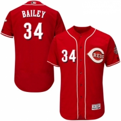 Mens Majestic Cincinnati Reds 34 Homer Bailey Red Alternate Flex Base Authentic Collection MLB Jersey