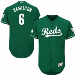 Mens Majestic Cincinnati Reds 6 Billy Hamilton Green Celtic Flexbase Authentic Collection MLB Jersey