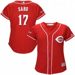 Womens Majestic Cincinnati Reds 17 Chris Sabo Authentic Red Alternate Cool Base MLB Jersey