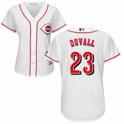 Womens Majestic Cincinnati Reds 23 Adam Duvall Replica White Home Cool Base MLB Jersey