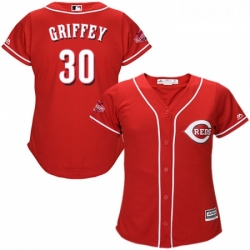 Womens Majestic Cincinnati Reds 30 Ken Griffey Authentic Red Alternate Cool Base MLB Jersey