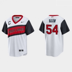 Men Cleveland Indians 54 Logan Allen Men Nike White 2021 Little League Class Game MLB Jersey