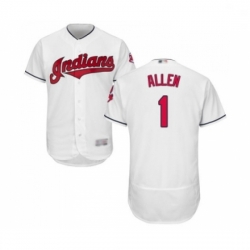 Mens Cleveland Indians 1 Greg Allen White Home Flex Base Authentic Collection Baseball Jersey