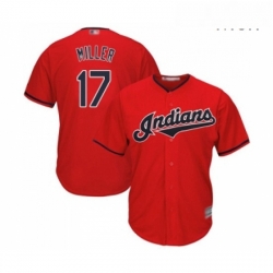 Mens Cleveland Indians 17 Brad Miller Replica Scarlet Alternate 2 Cool Base Baseball Jersey 