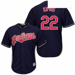 Mens Majestic Cleveland Indians 22 Jason Kipnis Replica Navy Blue Alternate 1 Cool Base MLB Jersey