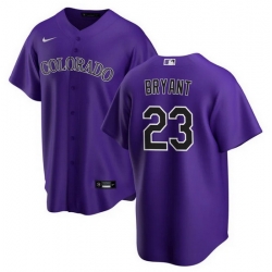 Men Colorado Rockies 23 Kris Bryant Purple Stitched Baseball jersey