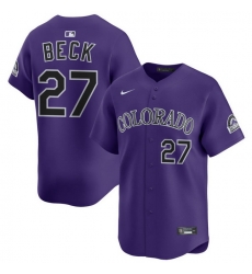 Men Colorado Rockies Nike Purple Alternate Limited Jersey Beck Jordan 27