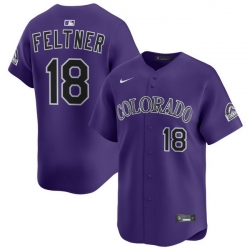 Men Colorado Rockies Nike Purple Alternate Limited Jersey Feltner Ryan 18