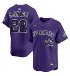 Men Colorado Rockies Nike Purple Alternate Limited Jersey Moniak Mickey 22
