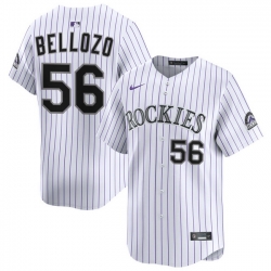 Men Colorado Rockies Nike White Alternate Limited Jersey Bellozo Valente 56