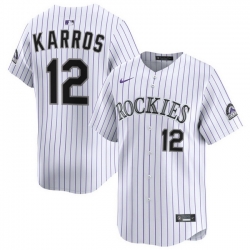 Men Colorado Rockies Nike White Alternate Limited Jersey Karros Kyle 12