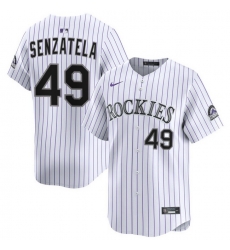 Men Colorado Rockies Nike White Alternate Limited Jersey Senzatela Antonio 49