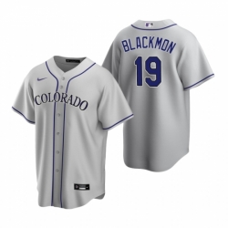 Mens Nike Colorado Rockies 19 Charlie Blackmon Gray Road Stitched Baseball Jerse