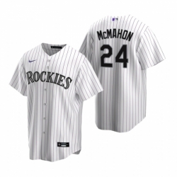 Mens Nike Colorado Rockies 24 Ryan McMahon White Home Stitched Baseball Jersey