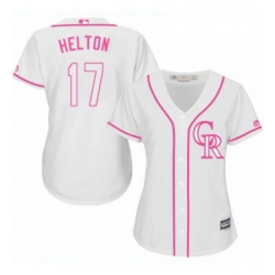 Womens Majestic Colorado Rockies 17 Todd Helton Replica White Fashion Cool Base MLB Jersey