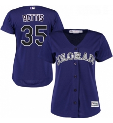 Womens Majestic Colorado Rockies 35 Chad Bettis Replica Purple Alternate 1 Cool Base MLB Jersey