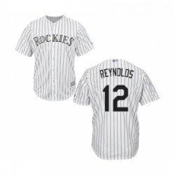 Youth Colorado Rockies 12 Mark Reynolds Replica White Home Cool Base Baseball Jersey 