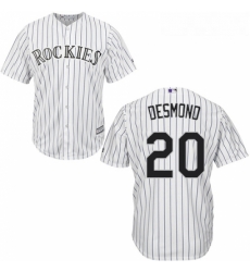 Youth Majestic Colorado Rockies 20 Ian Desmond Replica White Home Cool Base MLB Jersey