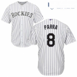 Youth Majestic Colorado Rockies 8 Gerardo Parra Replica White Home Cool Base MLB Jersey