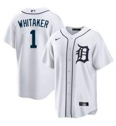 Men Detroit Tigers 1 Lou Whitaker White Cool Base Stitched Baseball Jersey