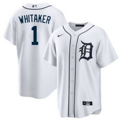 Men Detroit Tigers 1 Lou Whitaker White Cool Base Stitched Baseball Jersey