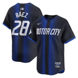 Men Detroit Tigers 28 Javier B E1ez 2024 Navy City Connect Cool Base Limited Jersey