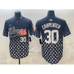 Men Detroit Tigers 30 Kerry Carpenter Navy With Patch Vapor Premier Limited Stitched Baseball Jersey