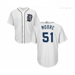 Mens Detroit Tigers 51 Matt Moore Replica White Home Cool Base Baseball Jersey 